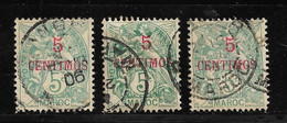 MAROC N°11 - 3 Ex.- Oblitérés/nuances Diff. - TTB - Used Stamps