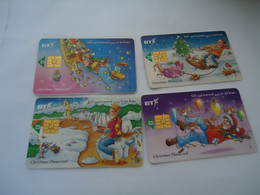 UNITED  KINGDOM  USED CARDS SET  4 CHRISTMAS - Noel
