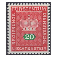 C1341/ Liechtenstein 1968. Corona, 20 C. (MNH)** - SCOTT O49 - Dienstmarken