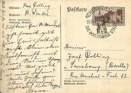 SARRE   Entier Postal 22 08 1934 SUR   Carte DE ST Wendel Pour Sarrebourg - Interi Postali