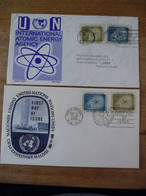 (7) UNITED NATIONS -ONU - NAZIONI UNITE - NATIONS UNIES * 2 FDC 1958 *  Atomic Energy Agency Nuclear Reactor Physics . - Briefe U. Dokumente