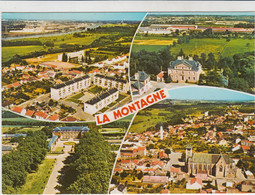 LA MONTAGNE HOTEL DE VILLE EGLISE CENTRE BOURG CHATEAU D'AUX INDRET VUES AERIENNES 1985 CPSM 9X14 TBE - La Montagne