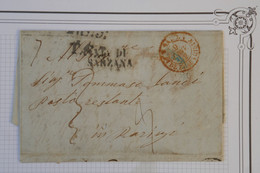 BD1 ITALIA SARDE BELLE LETTRE  RR 1852 NAPOLI A PARIS FRANCIA  +CURSIVE VERSO ++AFF. INTERESSANT - Sardinia