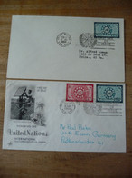 (7) UNITED NATIONS -ONU - NAZIONI UNITE - NATIONS UNIES * 2 FDC 1956 * UIT And ITU - Briefe U. Dokumente