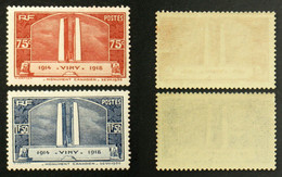 N° 316-317 75c&1,50F VIMY Neuf N** TB Cote 75€ - Nuevos