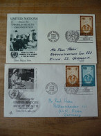 (7) UNITED NATIONS -ONU - NAZIONI UNITE - NATIONS UNIES * 2 FDC 1956 * World Health Organization Snake - Cartas & Documentos