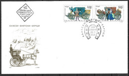 BULGARIE. N°3991-4 De 2003 Sur 2 Enveloppes 1er Jour. Diligences. - Diligences