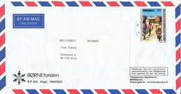 Rwanda Air Mail Cover Börnefonden Sent To Denmark 1989 - Other & Unclassified