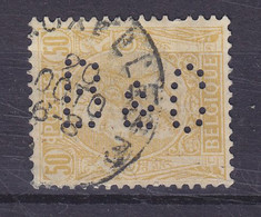 Belgium Perfin Perforé Lochung 'B&C' 1893 Mi. 57, 50c. Leopold II. Stamp BRUXELLES Cancel (2 Scans) - 1863-09