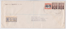 Western Samoa Apia Lettre Timbre Stamp Air Mail Registered Commercial Cover 1941 Gold Star Transport San Pedro - Amerikanisch-Samoa