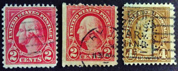 Etats Unis USA 1922 Washington Yvert 229B Dent.11x10,5 Perf.11x10,5 - 231B Dent.11x10,5 Perf.11x10,5 Perfin A S C O Used - George Washington