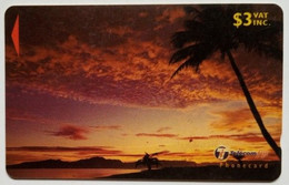 Fiji  $3  30FKB  " Palm At Sunset 1 " - Fidji