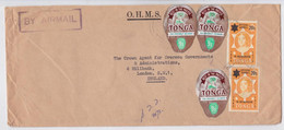 Tonga Nuku'Alofa Lettre Timbre Stamp Multi Stamps Commercial OHMS Air Mail Cover - Tonga (1970-...)
