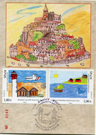 SAINT PIERRE ET MIQUELON CARTE MAXIMUM DES N°976 / 977 DESSIN D'ENFANTS AVEC OBL. ILLUSTREE SAINT-PIERRE 21-04-2010 - Cartes-maximum