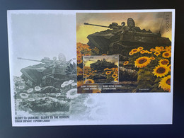 Sierra Leone 2022 Mi. ? FDC Ukraine War Russian Invasion Sunflowers Tank Char Boris Groh S/S - Sierra Leone (1961-...)
