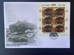 Sierra Leone 2022 Mi. ? FDC PERF Ukraine War Russian Invasion Sunflowers Tank Char Boris Groh Sheetlet - Sierra Leone (1961-...)