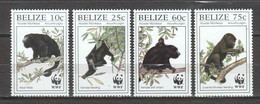 Belize 1997 Mi 1182-1185 MNH WWF - MONKEYS - Ongebruikt