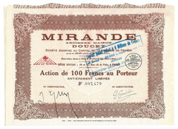 MIRANDE . ANCIENNE MAISON DOUCET . ACTION DE 100 FRANCS AU PORTEUR . - Autres & Non Classés