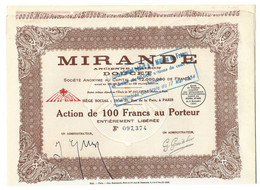 MIRANDE . ANCIENNE MAISON DOUCET . ACTION DE 100 FRANCS AU PORTEUR . - Autres & Non Classés