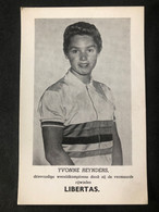 Yvonne Reynders - Libertas - 1961 (?) - Carte / Card  -  Cyclist - Cyclisme - Ciclismo -wielrennen - Ciclismo