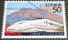 Nippon - Japan - 2004 - Michel 3585 - Gebruikt - Used - Kyushu Shinkansen Lijn - Hogesnelheidstrein Tsubame - Sakurajima - Gebraucht