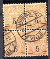 Luxembourg--1925-- 7 1/2  écusson Surchargé 5 --bloc De 4 Cachet "LUXEMBOURG-VILLE "..21-11-25..à Saisir - 1859-1880 Armoiries