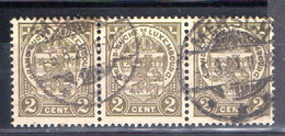 Luxembourg--1921-- 2c  écusson --bande Horizontale De 3 Timbres  - Cachet " MERSCH "..5-3-21..........à Saisir - 1859-1880 Coat Of Arms