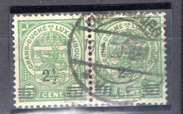 Luxembourg--1920-- 5c écusson Surch 2 1/2  --paire Horizontale- Cachet " LUXEMBOURG-VILLE  "..17-1-21..........à Saisir - 1859-1880 Armoiries