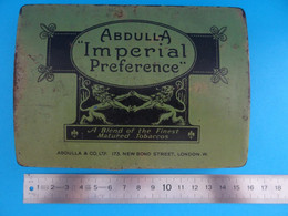 Boîte De Tabac Vide En Fer Abdulla "Imperial Preference" 173, New Bond Street, London  (lot 6) Lions - Boites à Tabac Vides