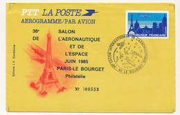 FRANCE => Aérogramme 3,50 Repiquage "36e Salon De L'Aéronautique... Le Bourget" 31/5/1985 - Aerogramme