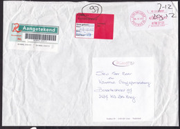 Netherlands: Registered Parcel Fragment (cut-out), 2007, Meter Cancel, Label TNT Post Not At Home, R-label (damaged) - Brieven En Documenten