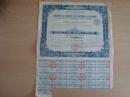 ACTION DE 100 FRANCS FONDERIES & ATELIERS DE PLAISANCE & DU RHONE 1918 - Industrie