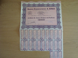 ACTION DE 5000 FRANCS ANCIENS ETABLISSEMENT A. BINET - Industrie