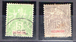 Réunion-- 1900-05 -- Type Des Colonies Françaises--lot De  3 Timbres Oblitérés Dont Un  2ème...cote  10€  .....à Saisir - Gebruikt