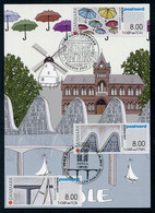 DENMARK (2017) - Carte Maximum Card ATMs NORDIA 2017 - Vejle Fjord Bridge, Umbrellas, Bølgen - Cartes-maximum (CM)