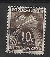 ANDORRE FRANCAIS:  Timbre Taxe:légende "timbre Taxe": TP  N°32  Année:1946 - Gebruikt