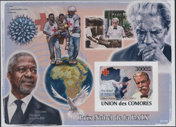 COMORES Tp 6701 ** MNH Imperf Non Dentelé : Albert SCHWEITZER Kaysersberg Lambaréné Gabon NOBEL Paix - Albert Schweitzer