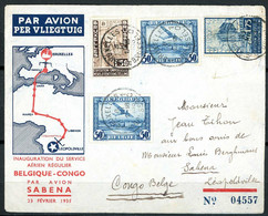 Belgique Belgie Belgium Belgien 1935 Enveloppe Cover Umschlag  Vol Congo Signée Par équipage Van Acker Closset - Airmail