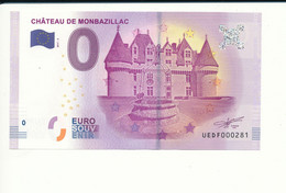 Billet Souvenir - 0 Euro - UEDF - 2017-2 - CHÂTEAU DE MONBAZILLAC -  N° 281 - Billet épuisé - Pruebas Privadas