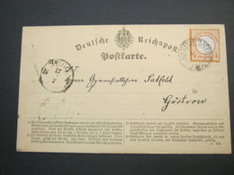 1872 , BAHNHOF LUDWIGSLUST , Klarer Stempel Auf Karte - Mecklenbourg-Schwerin