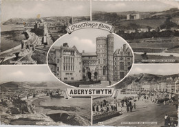 Aberystwyth Multiview. Three Bays, University College, Marine Parade - Cardiganshire