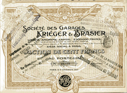 Société Des GARAGES KRIEGER & BRASIER - Automobilismo