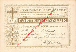 Pensionnat Saint Joseph - Carte D'Honneur - Betekom Begijnendijk - Begijnendijk