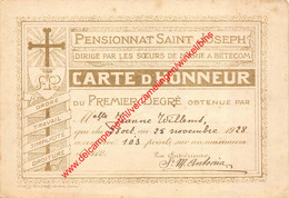 Pensionnat Saint Joseph - Carte D'Honneur - Betekom Begijnendijk - Begijnendijk