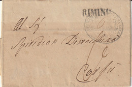 Greece Ionian 1827 Entire Letter Rimino To Corfu - Isole Ioniche