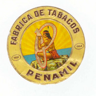 Tabac étiquette Ronde Penamil Format Diametre 6.5cm Fabrica De Tabacos 1939 1964 Indien Indian , état Moyen - Documenten