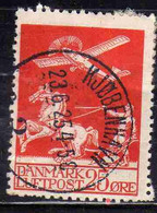 DANEMARK DANMARK DENMARK DANIMARCA 1925 AIRMAIL LUFTPOST AIR MAIL AIRPLANE AND PLOWMAN 25o USED USATO OBLITERE' - Airmail