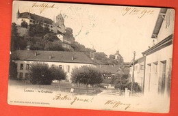 KCE-11 Lucens Vieux Quartier Sous Le Château  Delachaux-Niestlé. Dos Simple. Cachet Lucens Et St-Petersbourg Russie 1902 - Lucens