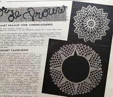 HAKEN.. GEHAAKT KRAAGJE VOOR ZOMERKLEDEREN / GEHAAKT VAASKLEEDJE  ..1935.. - Patterns