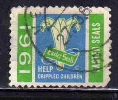 USA 1961 HELP CRIPPLED CHILDREN EASTER SEALS CINDERELLA LABEL VIGNETTE CHARITY STAMP USED USATO OBLITERE' - Non Classificati